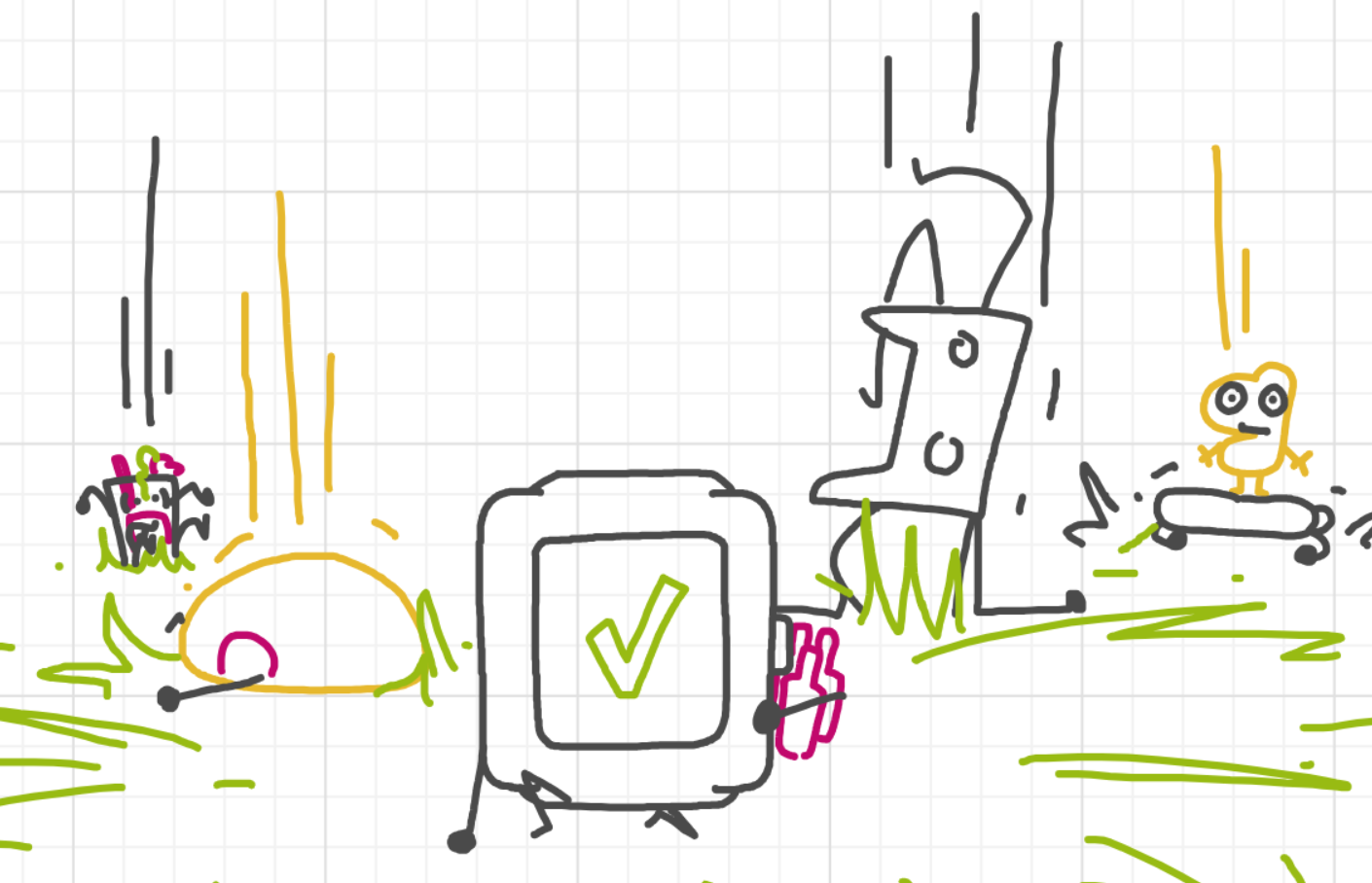 A panel from I've Been Everywhere, Man, episode nine of the Board Boards object show by Furretwalk/WalkingFurret.